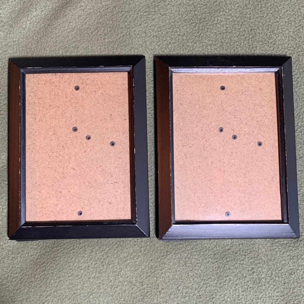 Jo-Ann Stores black distressed 5 x 7 wooden frames. Set of 2. Frame size 6 x 8.